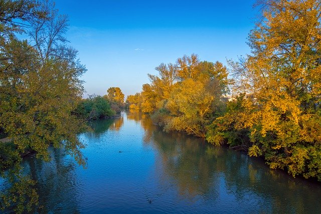 Free download River Blue Autumn -  free photo or picture to be edited with GIMP online image editor