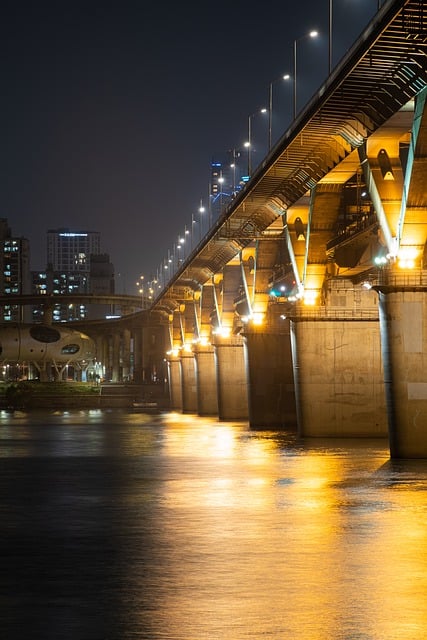 Free download river bridge pier light han river free picture to be edited with GIMP free online image editor