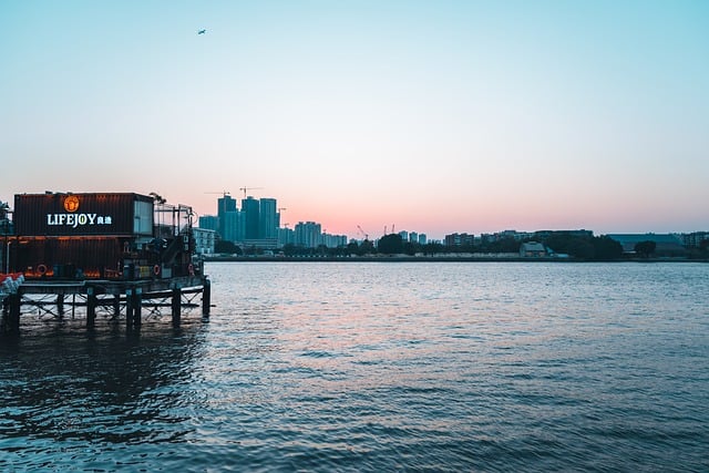 Free download riverside port sunset evening sky free picture to be edited with GIMP free online image editor