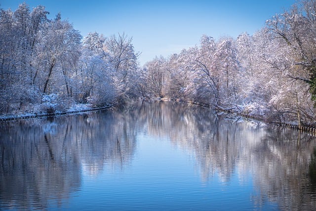 Free download river trees forest snow winter free picture to be edited with GIMP free online image editor