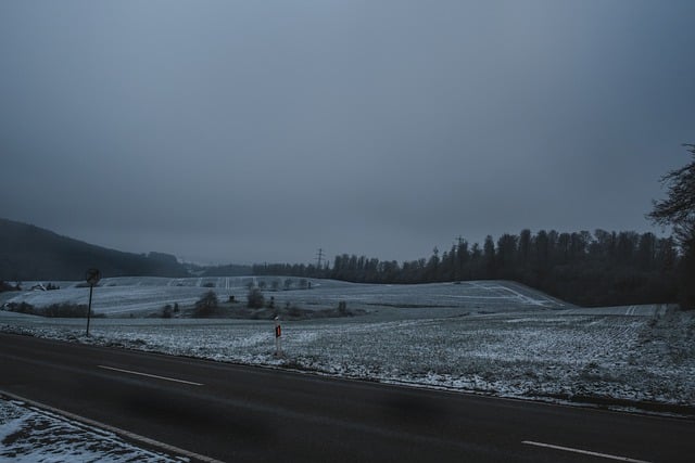 Free download road snow fog dusk eve wintertime free picture to be edited with GIMP free online image editor