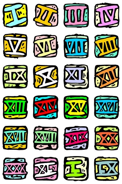 Free download Roman Numbers Set -  free illustration to be edited with GIMP free online image editor