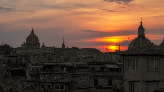 Free download Rome Sunset The Roofs -  free photo or picture to be edited with GIMP online image editor