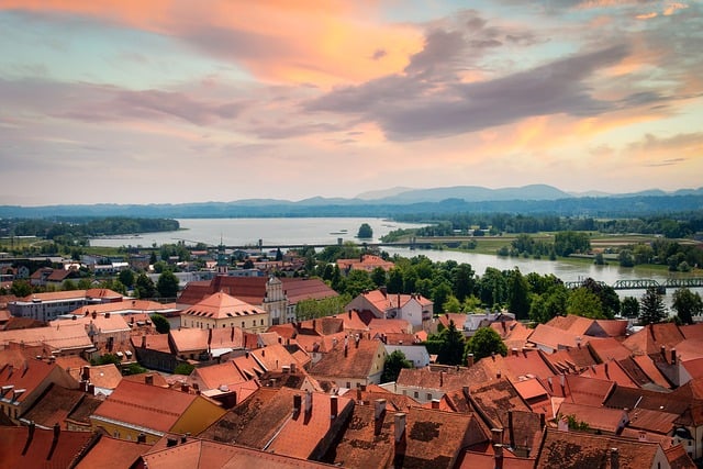 Free download roofs town sunset ptuj city free picture to be edited with GIMP free online image editor