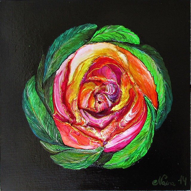 Free download Rose Plaster Painting -  free illustration to be edited with GIMP free online image editor