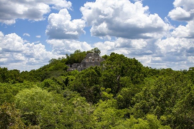 Kostenloser Download der Ruinen der Maya-Pyramide von Calakmul - kostenloses Foto oder Bild zur Bearbeitung mit dem Online-Bildeditor GIMP