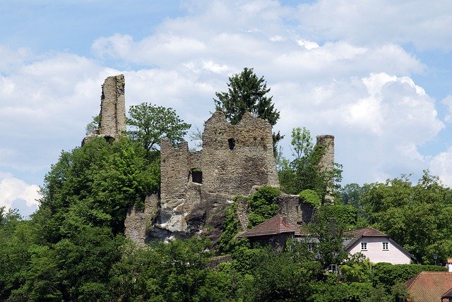 Free download Ruins Of The Castle Neck Passau -  free photo or picture to be edited with GIMP online image editor