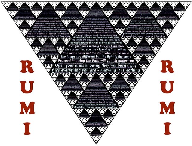 Free download Rumi Wisdom Triangles -  free illustration to be edited with GIMP free online image editor