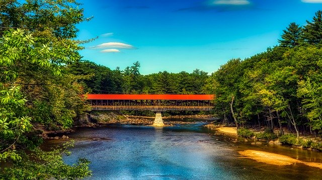 Free download Saco River Covered Bridge New -  free photo or picture to be edited with GIMP online image editor