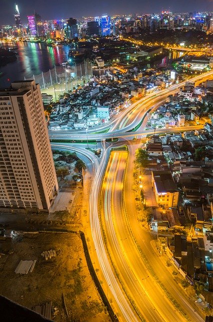 Free download saigon vietnam city long exposure free picture to be edited with GIMP free online image editor