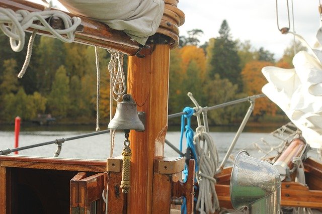 Free download Sailing Boat Ships Bell Wooden -  free photo or picture to be edited with GIMP online image editor