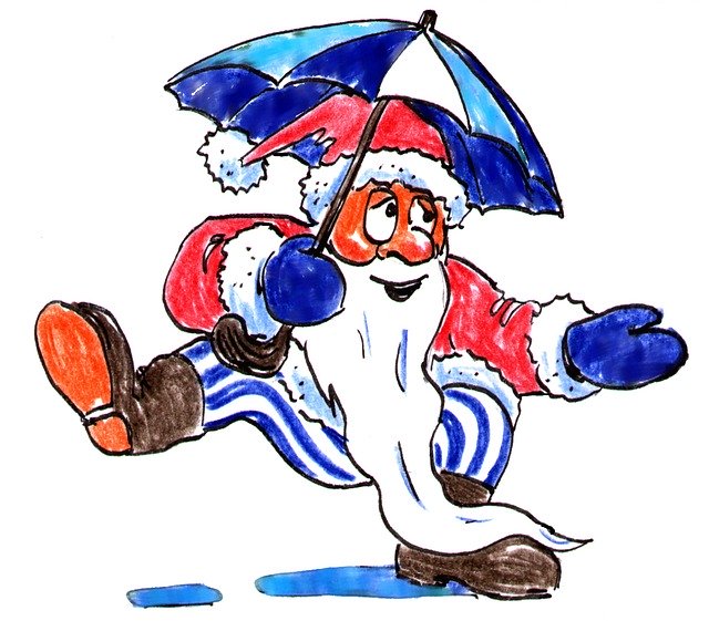 Free download Santa Claus Dancing Rain -  free illustration to be edited with GIMP free online image editor