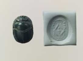 Free download Scarab seal: Osiris flanked by protective deities free photo or picture to be edited with GIMP online image editor