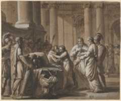 Free download Scene from Roman History, depicting a Youth receiving Armor from a Dying Man (Scipio Africanus and His Son?) free photo or picture to be edited with GIMP online image editor