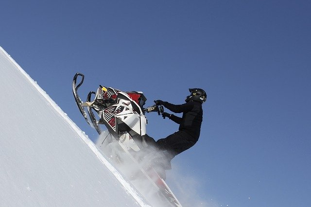 Free download scooter snowmobile blue sky l hill free picture to be edited with GIMP free online image editor