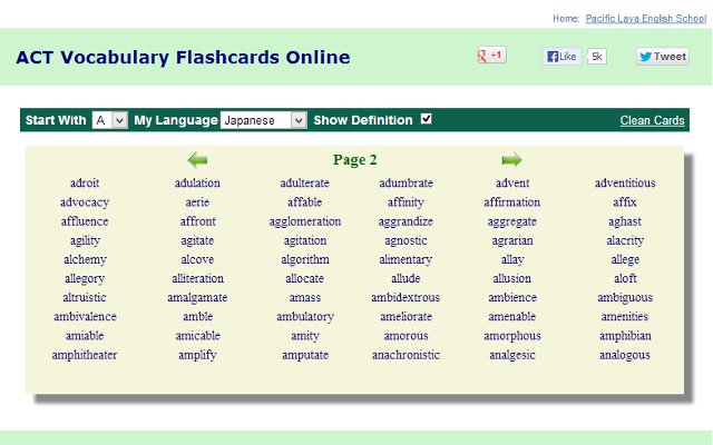 2000 SAT ACT Flashcards  from Chrome web store to be run with OffiDocs Chromium online