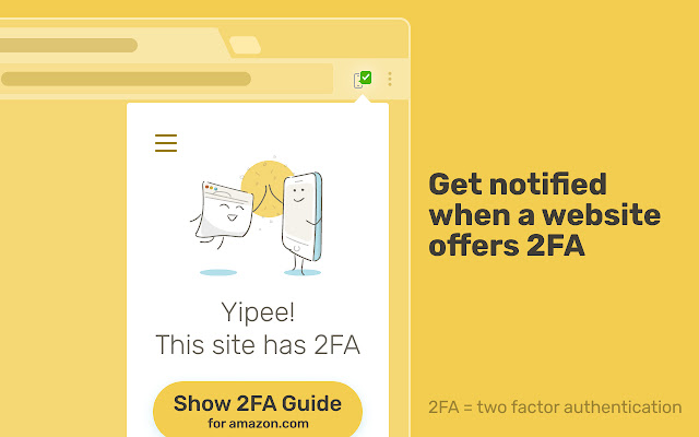 2FA Notifier  from Chrome web store to be run with OffiDocs Chromium online