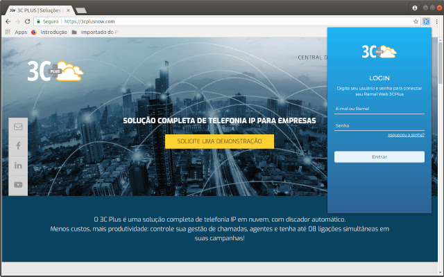 3CPlus Web Extension  from Chrome web store to be run with OffiDocs Chromium online