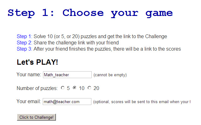 4 Numbers game challenge  from Chrome web store to be run with OffiDocs Chromium online