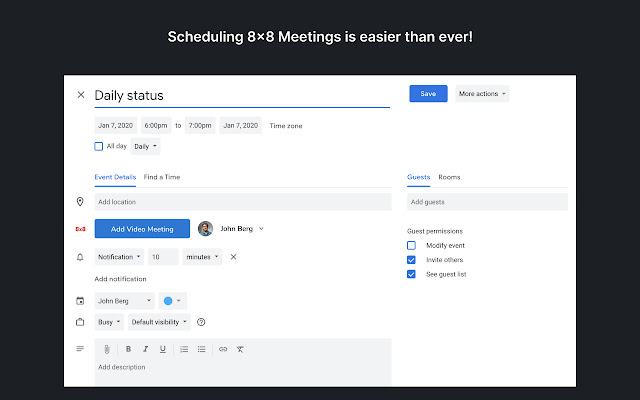 8x8 Work Meetings for Google Chrome  from Chrome web store to be run with OffiDocs Chromium online