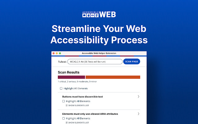 Accessible Web Helper  from Chrome web store to be run with OffiDocs Chromium online