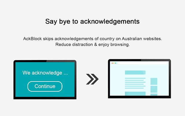 AckBlock Acknowledgement of Country Blocker  from Chrome web store to be run with OffiDocs Chromium online