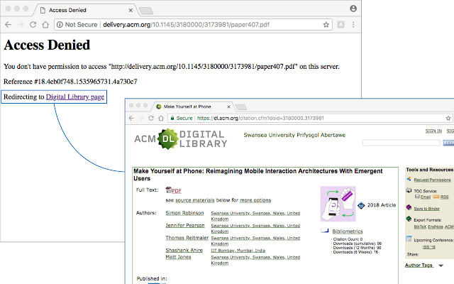 ACM error page fixer  from Chrome web store to be run with OffiDocs Chromium online