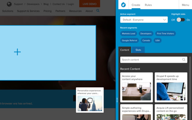 Acquia Lift  from Chrome web store to be run with OffiDocs Chromium online