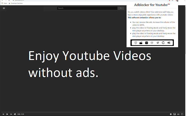 Ad Blocker for YouTube  from Chrome web store to be run with OffiDocs Chromium online