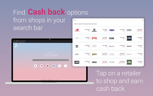 Added Influence: Cash Back by Shopping Online  from Chrome web store to be run with OffiDocs Chromium online