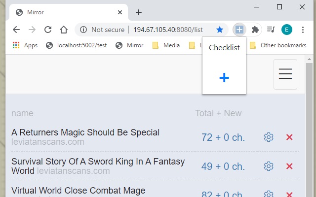 Add manga button  from Chrome web store to be run with OffiDocs Chromium online