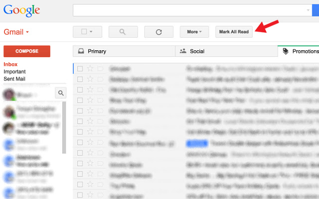 Add "Mark All Read" button to GMail  from Chrome web store to be run with OffiDocs Chromium online