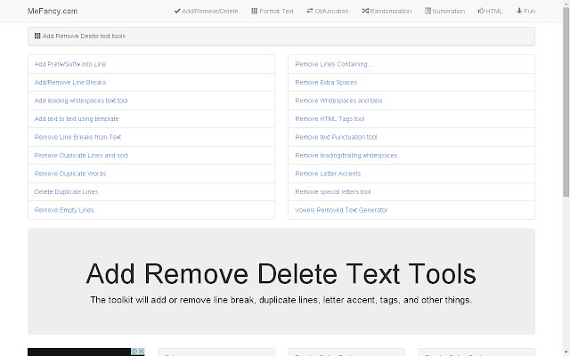 Add Remove Delete Text Tools  from Chrome web store to be run with OffiDocs Chromium online