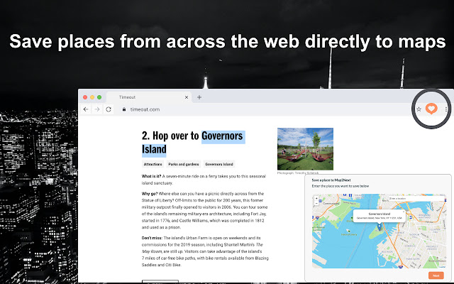 Add to Map2Next  from Chrome web store to be run with OffiDocs Chromium online