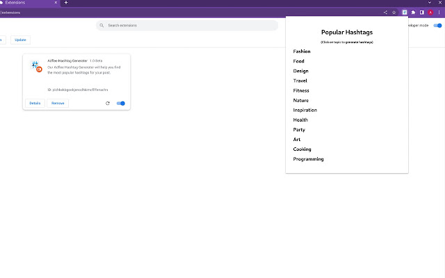 Adflee Hashtag Generater  from Chrome web store to be run with OffiDocs Chromium online