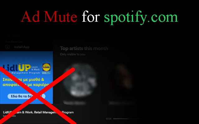 Ad Mute for spotify.com  from Chrome web store to be run with OffiDocs Chromium online