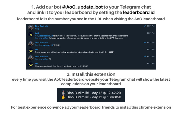 Advent of Code Telegram Bot  from Chrome web store to be run with OffiDocs Chromium online