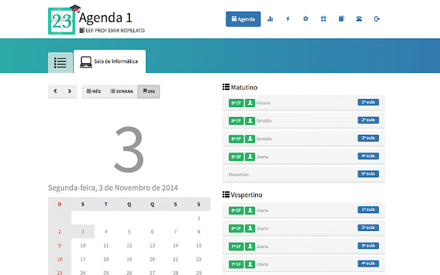 Agenda 1 para Escolas  from Chrome web store to be run with OffiDocs Chromium online