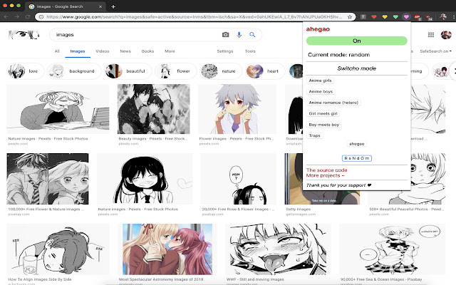 Ahegao  from Chrome web store to be run with OffiDocs Chromium online