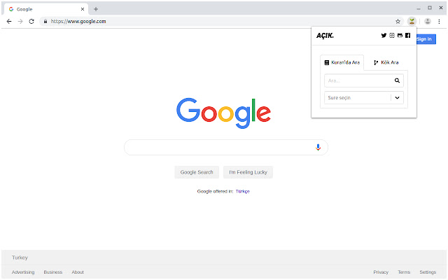 Açık Kuran  from Chrome web store to be run with OffiDocs Chromium online