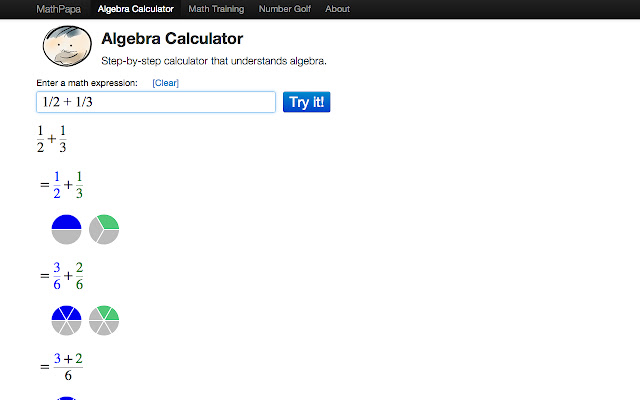 Algebra Calculator by MathPapa.com  from Chrome web store to be run with OffiDocs Chromium online