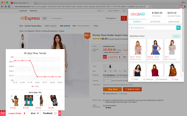 AliExpress Assistant and Cashback  from Chrome web store to be run with OffiDocs Chromium online