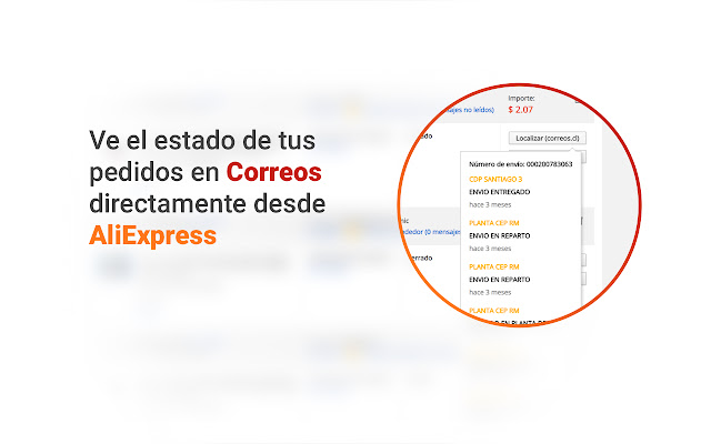 Aliexpress Correos Checker  from Chrome web store to be run with OffiDocs Chromium online