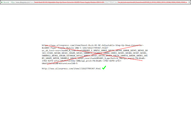 Aliexpress link cleaner  from Chrome web store to be run with OffiDocs Chromium online