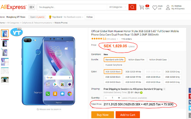 Aliexpress plus moms  postnord avgift  from Chrome web store to be run with OffiDocs Chromium online