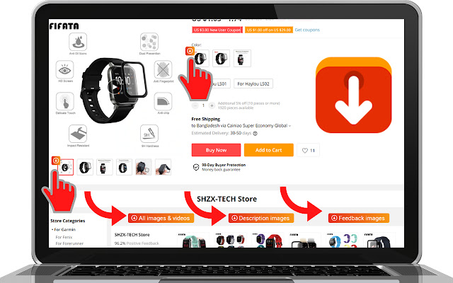 AliExpress Product Images  Videos Downloader  from Chrome web store to be run with OffiDocs Chromium online