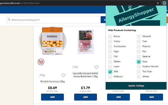 Allergy Shopper  from Chrome web store to be run with OffiDocs Chromium online