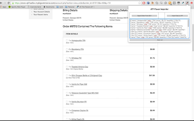 All The Flavors Order Importer  from Chrome web store to be run with OffiDocs Chromium online