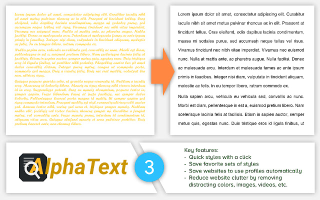 AlphaText Make text readable!  from Chrome web store to be run with OffiDocs Chromium online