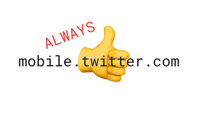 Always Twitter Mobile  from Chrome web store to be run with OffiDocs Chromium online